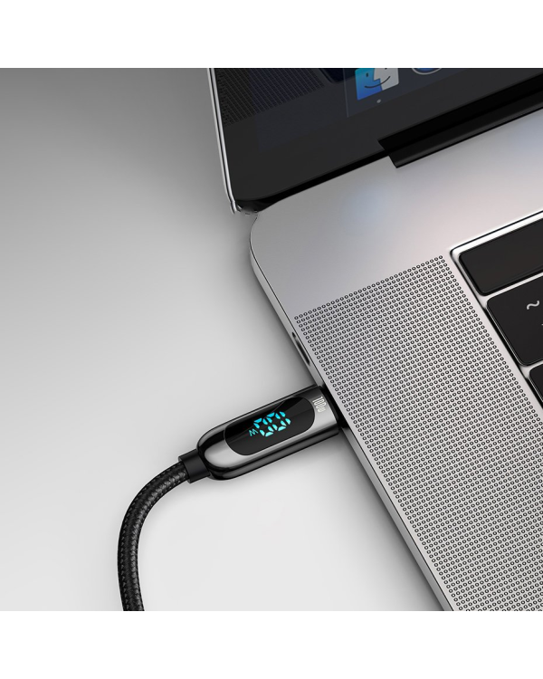 Baseus USB Type C cable - USB Type C 100W (20V | 5A) Power Delivery with display screen power meter 2m black (CATSK-C01)