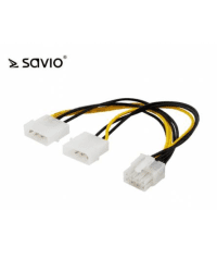 SAVIO AK-18 Кабель питания | 18 см | 2x4 pin Molex (M) | 1x8 pin EPS