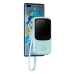 Baseus Qpow power bank 10000mAh built-in USB Type-C cable 22.5W Quick Charge SCP AFC FCP blue (PPQD020103)
