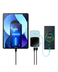 Baseus Qpow power bank 10000mAh built-in USB Type-C cable 22.5W Quick Charge SCP AFC FCP blue (PPQD020103)
