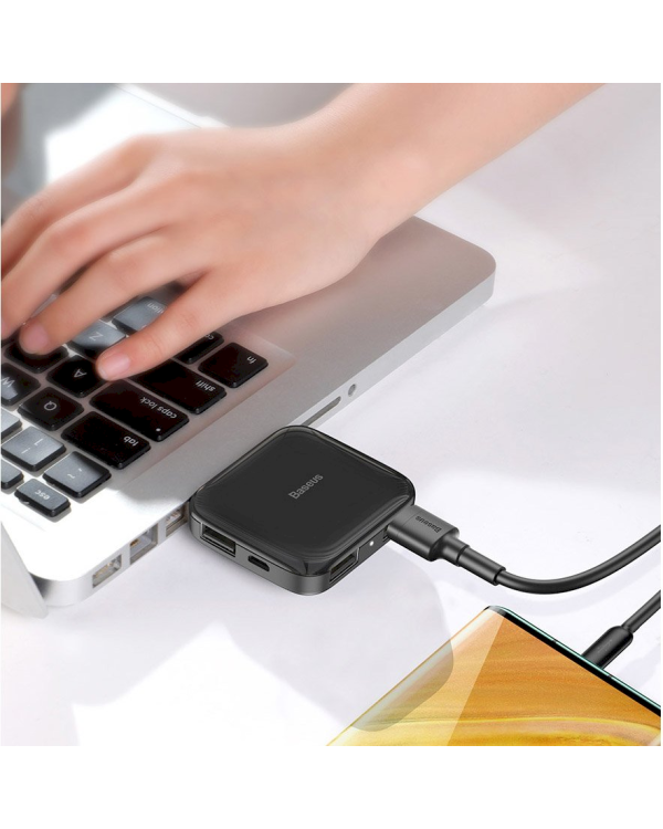 Baseus CAHUB-DW01 USB-C Разделитель на 4 x USB Черный