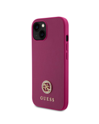 Guess PU 4G Strass Metal Logo Case for iPhone 15 Pink