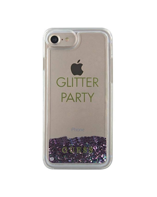 Guess GUHCP7GLUQPU iPhone 6|7|8 |SE 2020 | SE 2022 фиолетовый|пурпурный жесткий чехол Liquid Glitter Party