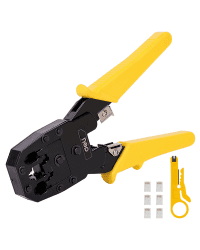 Ethernet Crimper 4/6/8P RJ45/RJ14/RJ12/RJ9 Deli Tools EDL2468 (yellow)