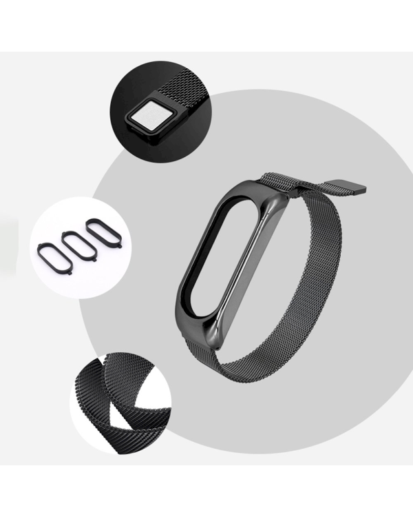 Fusion metal ремешок для часов Xiaomi Mi Band 3 / 4 / 5 черный