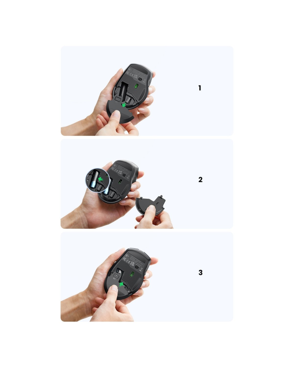 Оптическая беспроводная мышь Ugreen USB 2,4 ГГц 4000 DPI черная (MU006)