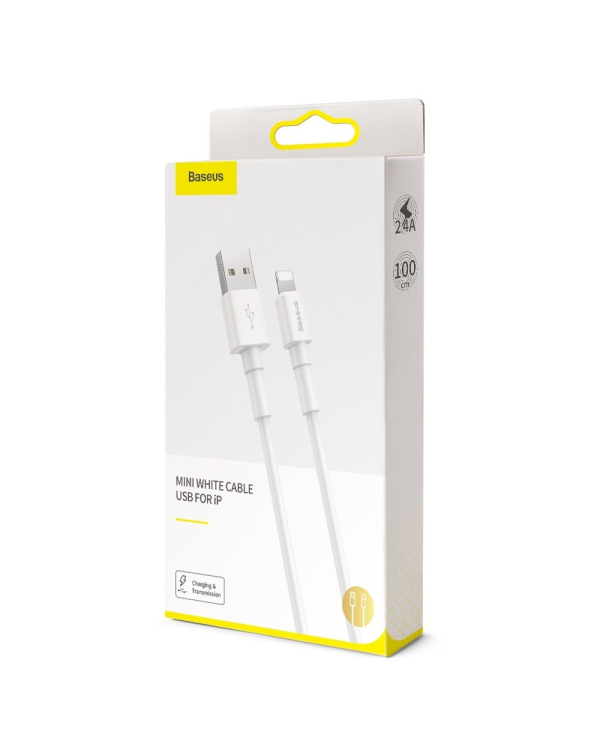 Baseus CALSW-02 Lightning (MD818) Провод для Зарядки 2.4A / 100 cm Белый