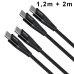 Choetech set of 2 USB Type C cables - USB Type C Power Delivery 60W 5A 1.2m + 2m black (XCC-1003)