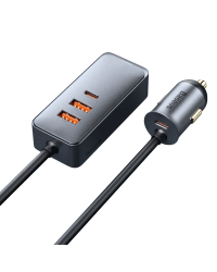 Baseus Share Together car charger 2x USB / 2x USB Type C 120W PPS Quick Charge Power Delivery gray (CCBT-A0G)