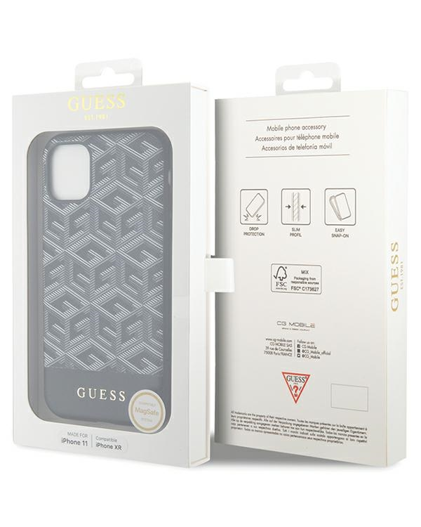 Guess PU G Cube MagSafe Compatible Case for iPhone 11 Black