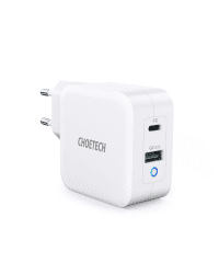 Choetech fast GaN wall charger USB Type C PD USB-A QC3.0 65W 3,25A white (PD8002)