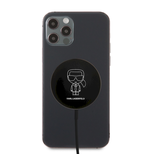 Обложка книги «KLCBMSIKBK Karl Lagerfeld Outline 15W Wireless Charger Magnetic Black»
