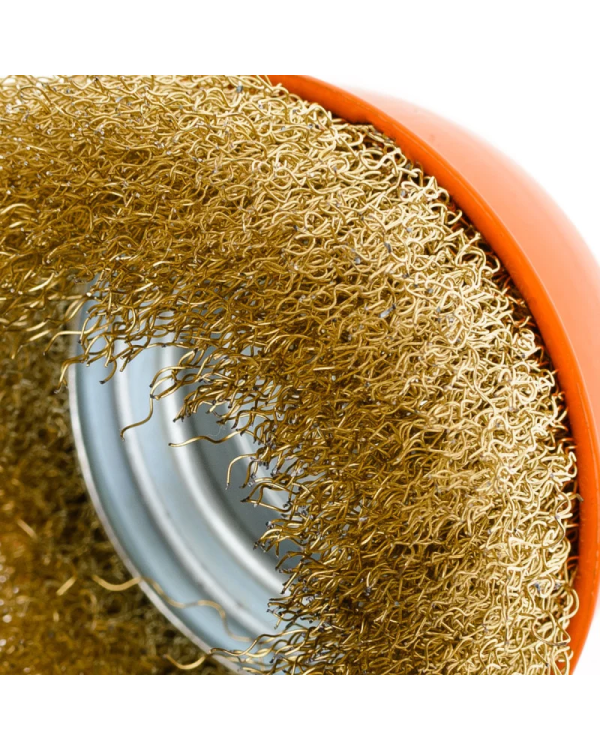 Щетка Polax с чашечкой и резьбой для угловых шлифовальных машин M14 | 100 мм