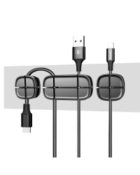 Baseus Cross Peas self-adhesive Cable Organizer Cable Clip black (ACTDJ-01)