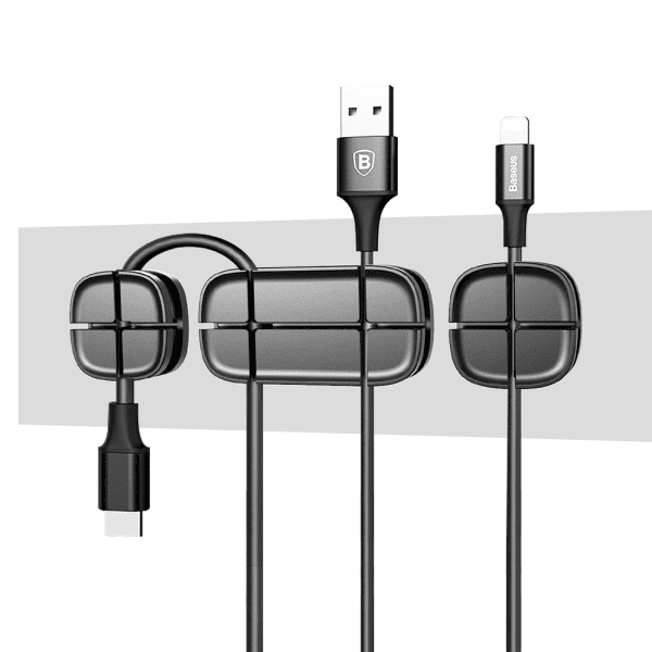 Обложка книги «Baseus Cross Peas self-adhesive Cable Organizer Cable Clip black (ACTDJ-01)»