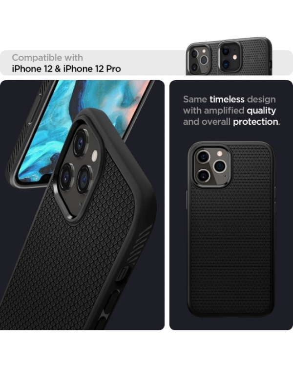 Дополнительное изображение книги «Case SPIGEN Liquid Air ACS01701 for Iphone 12|12 Pro - Matte Black»