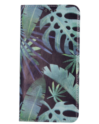 Fusion Trendy Plants Leaves Case Книжка чехол для Samsung A217 Galaxy A21S черный - зеленый