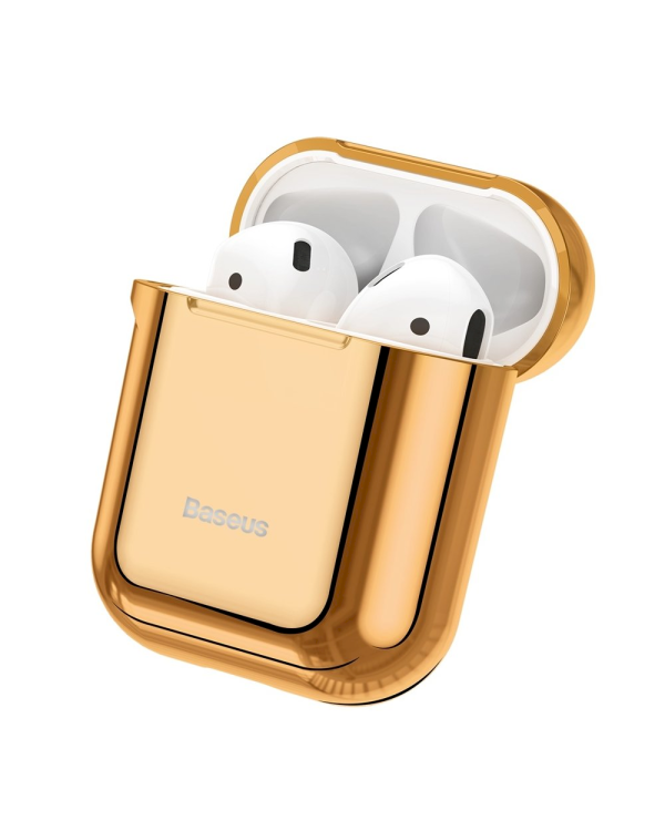 Baseus Shining Hook Силиконовый чехол для наушников Apple Airpods 1 / 2 золотой