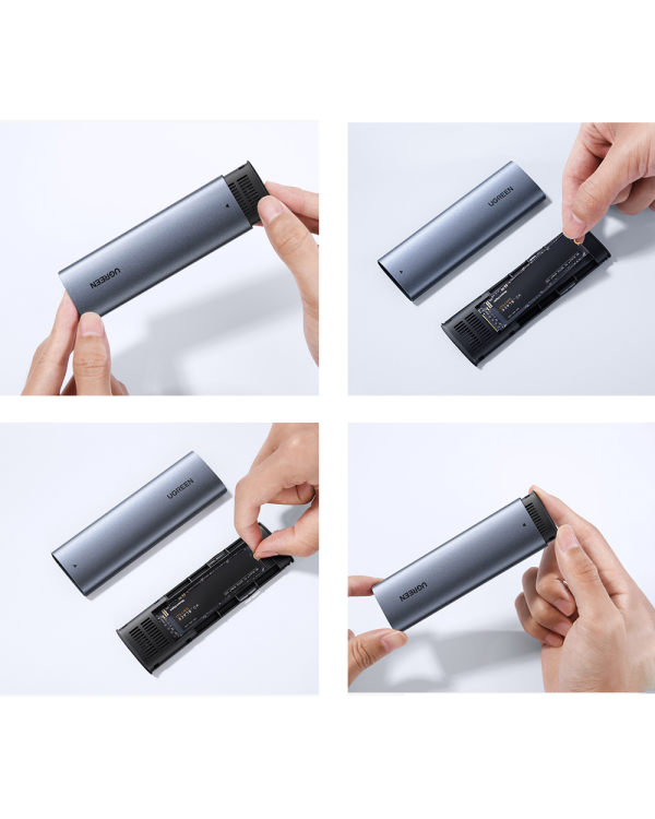 UGREEN CM400 M.2 B-Key Корпус для жестких дисков, NGFF, SATA (серый)