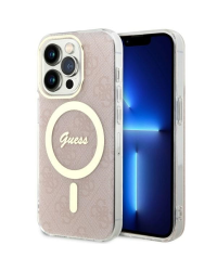 Guess GUHMP14LH4STP iPhone 14 Pro 6.1" różowy|pink hardcase 4G MagSafe