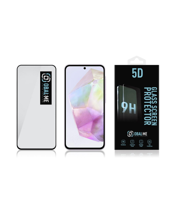 OBAL:ME 5D Glass Screen Protector for Samsung Galaxy A35 5G Black