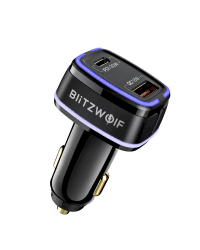 Car Charger BlitzWolf BW-SD8, USB, USB-C, 100W (black)