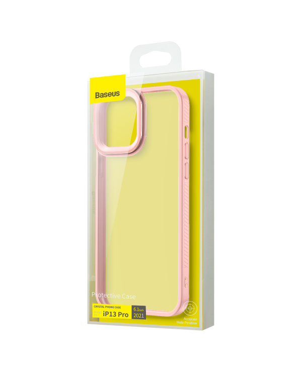 Baseus Crystal Transparent Case for iPhone 13 Pro (pink)