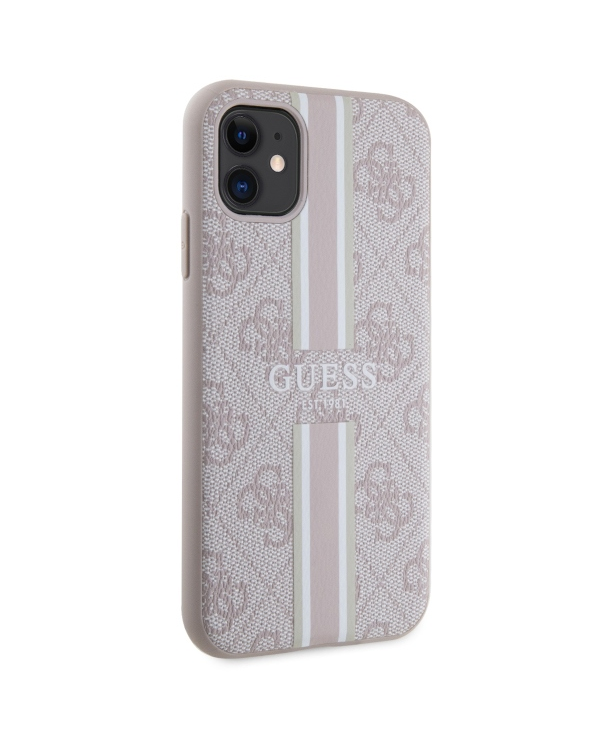 Guess GUHMN61P4RPSP iPhone 11 | Xr różowy|pink hardcase 4G Printed Stripes MagSafe