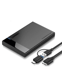 UGREEN US221 SATA External Drive Enclosure HDD 2,5", USB 3.0 + USB-C to micro USB 3.0 (black)