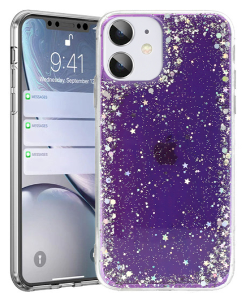 Fusion Glue Glitter силиконовый чехол для Samsung A725 / A726 Galaxy A72 / A72 5G фиолетовый