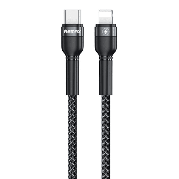 REMAX Jany Series Cable Nylon Braided Wire USB Typ C - Lightning PD Power Delivery 2.0 100W 20V 5A 1m black (RC-171)