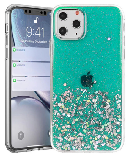 Fusion glue glitter силиконовый чехол для Apple iPhone 13 Pro Max зеленый
