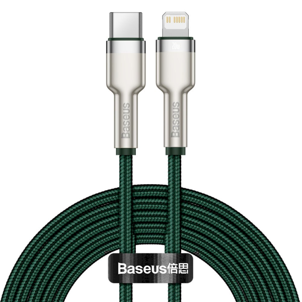 Baseus Cafule Series Metal Data USB Type C - Lightning Cable Power Delivery 20 W 2 m green (CATLJK-B06)