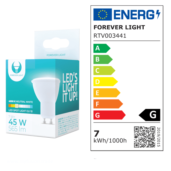 Светодиодная лампа Forever Light GU10 7W 230V 4500K 565lm