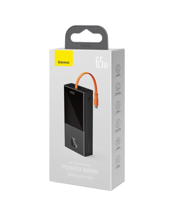 PowerBank Baseus 20000mAh, PD, 2xUSB + USB-C, USB-C cable, 65W