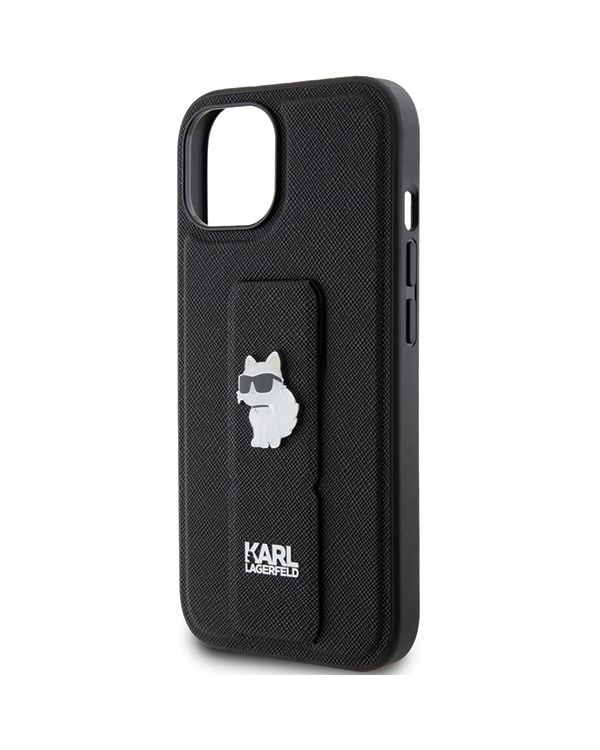 Karl Lagerfeld KLHCP15MGSACHPK iPhone 15 Plus | 14 Plus 6.7" |черный жесткий чехол Gripstand Saffiano Choupette Pins