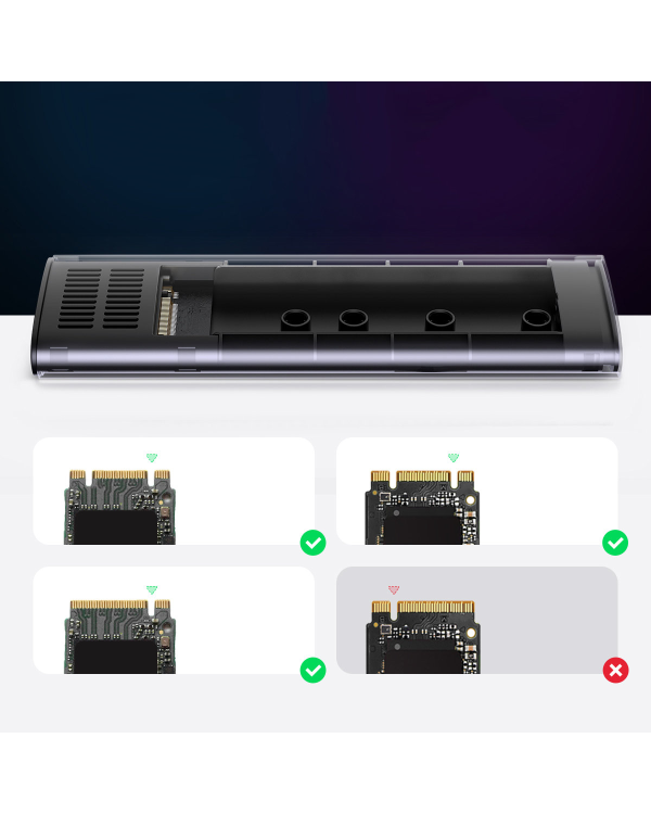 UGREEN CM400 M.2 SSD Enclosure, NVMe, SATA, 10 Гбит|с, USB-C (серый)