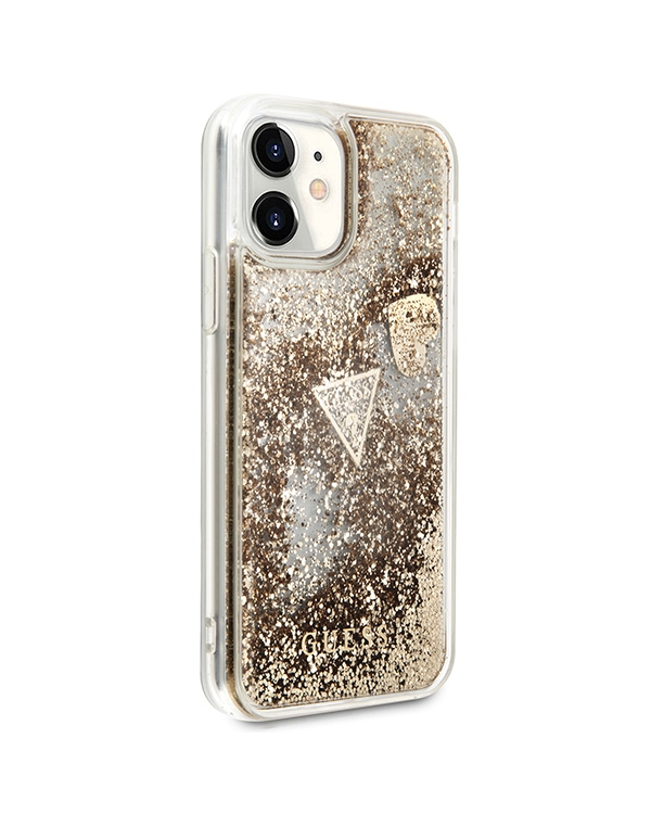 Guess GUOHCN61GLHFLGO iPhone 11 6,1" | Xr gold|złoty hardcase Glitter Charms