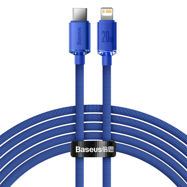 Baseus Crystal cable USB-C to Lightning, 20W, PD, 2m (blue)
