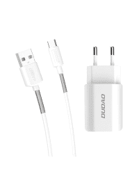 Dudao EU wall charger 2x USB 5V / 2.4A + USB Type C cable white (A2EU + Type-c white)