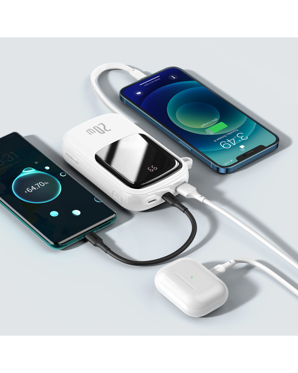 Powerbank Baseus Qpow PRO with cable, 20000mAh, 20W (White)