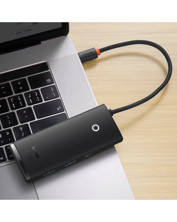 Дополнительное изображение книги «Baseus Lite Series Hub 6w1 USB-C to 2x USB 3.0 + USB-C + HDMI + SD|TF (black)»