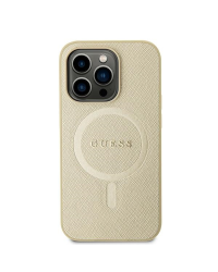 Guess GUHMP15SPSAHMCB iPhone 15 6.1" złoty|gold hardcase Saffiano MagSafe