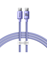 Baseus Crystal Shine Series cable USB cable for fast charging and data transfer USB Type C - USB Type C 100W 1.2m purple (CAJY000605)