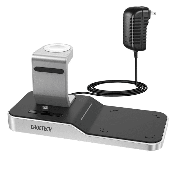 Обложка книги «Choetech Wireless Charger qi charging 4in1station for smartphone / Apple Watch / AirPods 10W black (T316)»