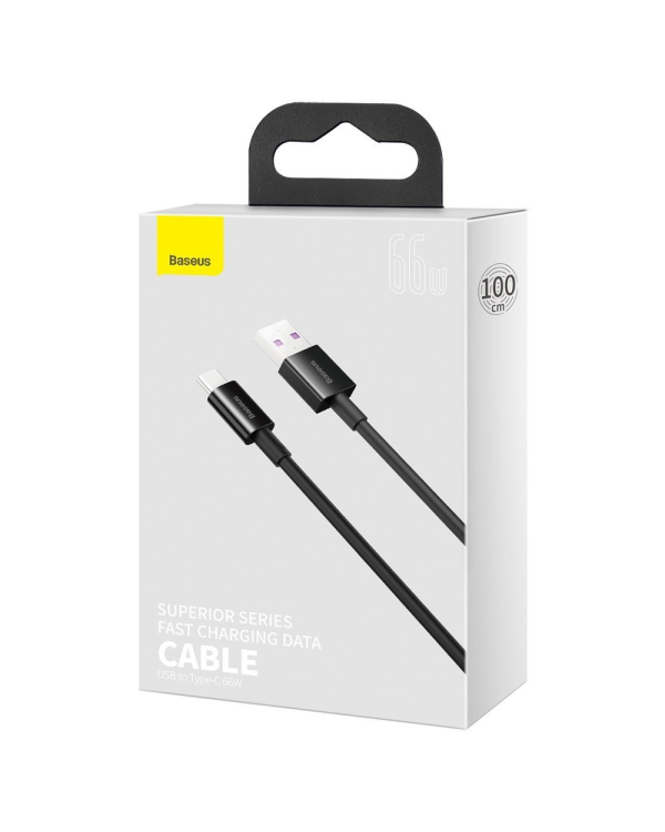 Дополнительное изображение книги «Baseus Superior USB - USB Typ C fast charging data cable 66 W (11 V | 6 A) Huawei SuperCharge SCP 1 m black (CATYS-01)»