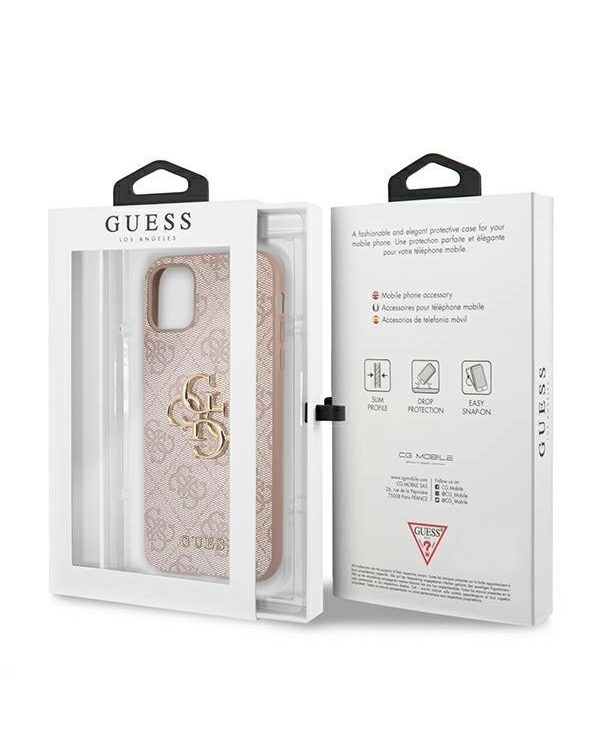 GUHCN614GMGPI  Guess iPhone 11 6.1| Xr Big Metal Logo розовый