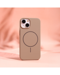 Силиконовый тонкий чехол Fusion Magsafe для iPhone 16 Pro коричневый