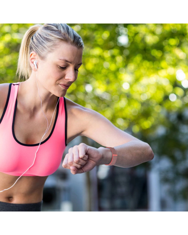 Tech-Protect Nylon Strap for Apple Watch 6 | 7 | 8 | 9 | 10 | SE (40 | 41 | 42 MM) - Pink