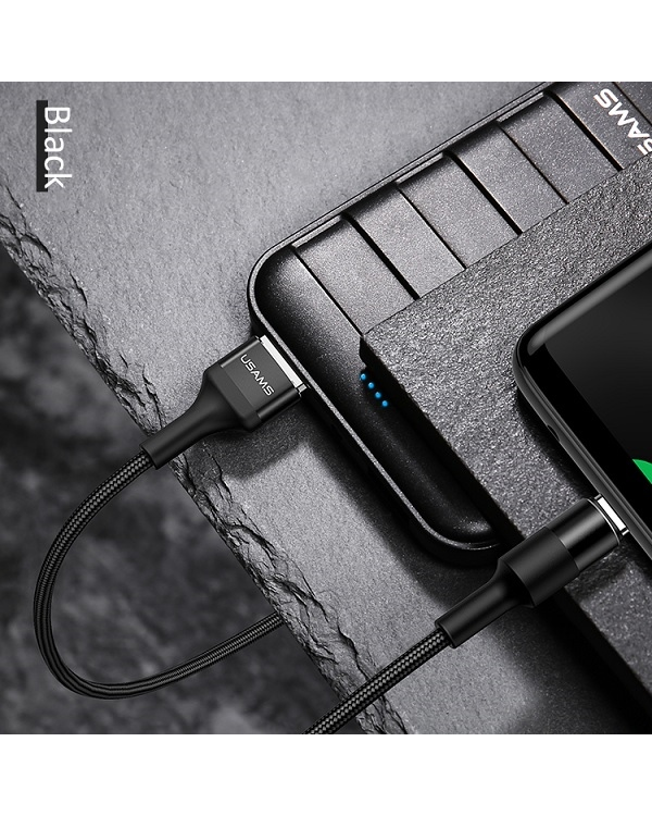 Дополнительное изображение книги «USAMS Kabel pleciony U5 2A USB-C czarny |black 1,2m SJ221TC01 (US-SJ221)»